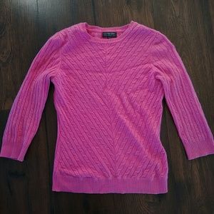 Pink Cabled Cashmere Sweater